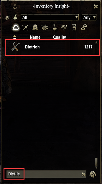 Inventory Insight : Bags, Bank, Inventory : Elder Scrolls Online AddOns